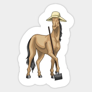 Horse Farmer Rake Sticker